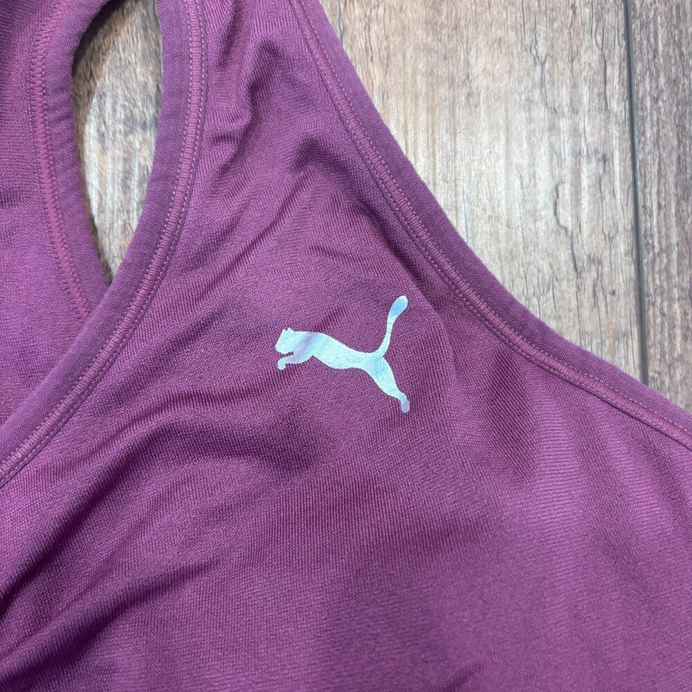 Puma Womens Size 1X Ruched Purple Sports Bra Padded Athletic Running Gym Workout - Picture 3 of 7